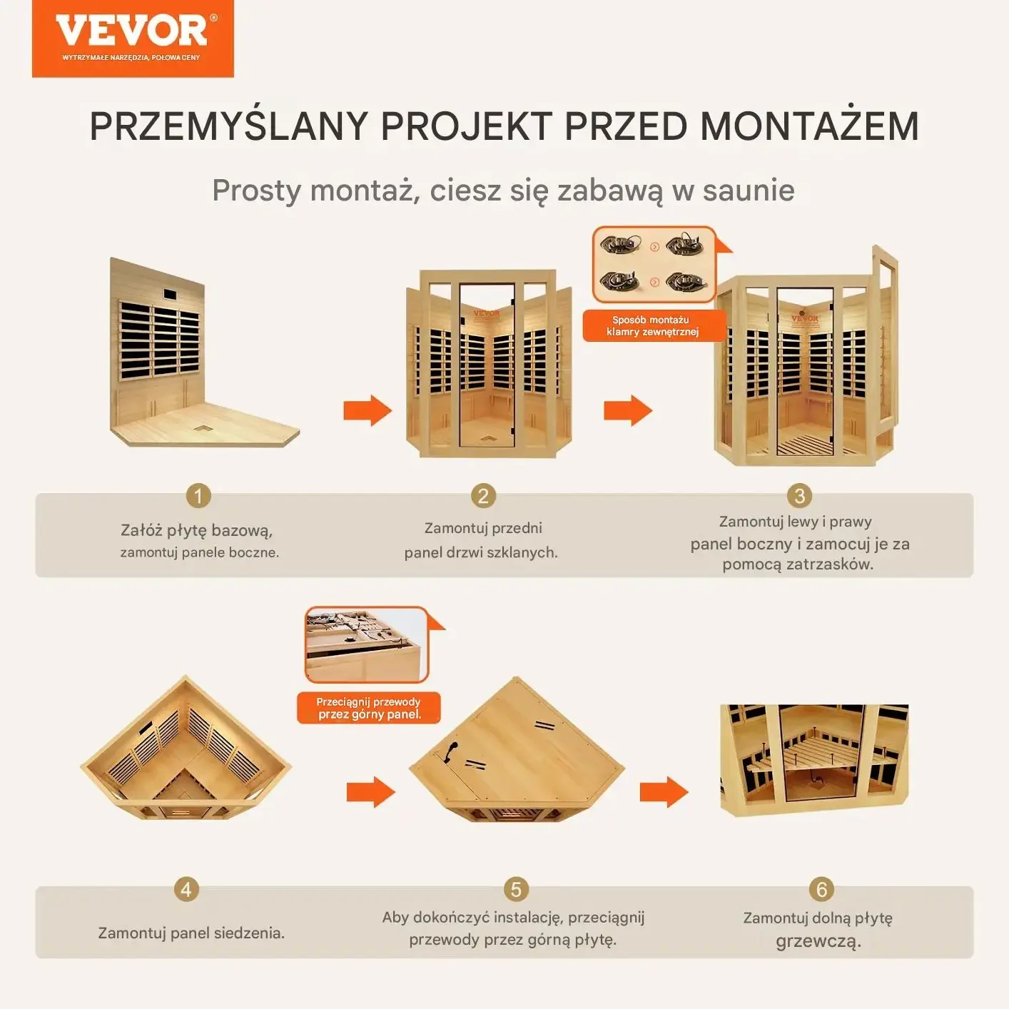 Sauna domowa na podczerwień 3-4 osoby drewniana hemlok niskie EMF do domu - obrazek 2