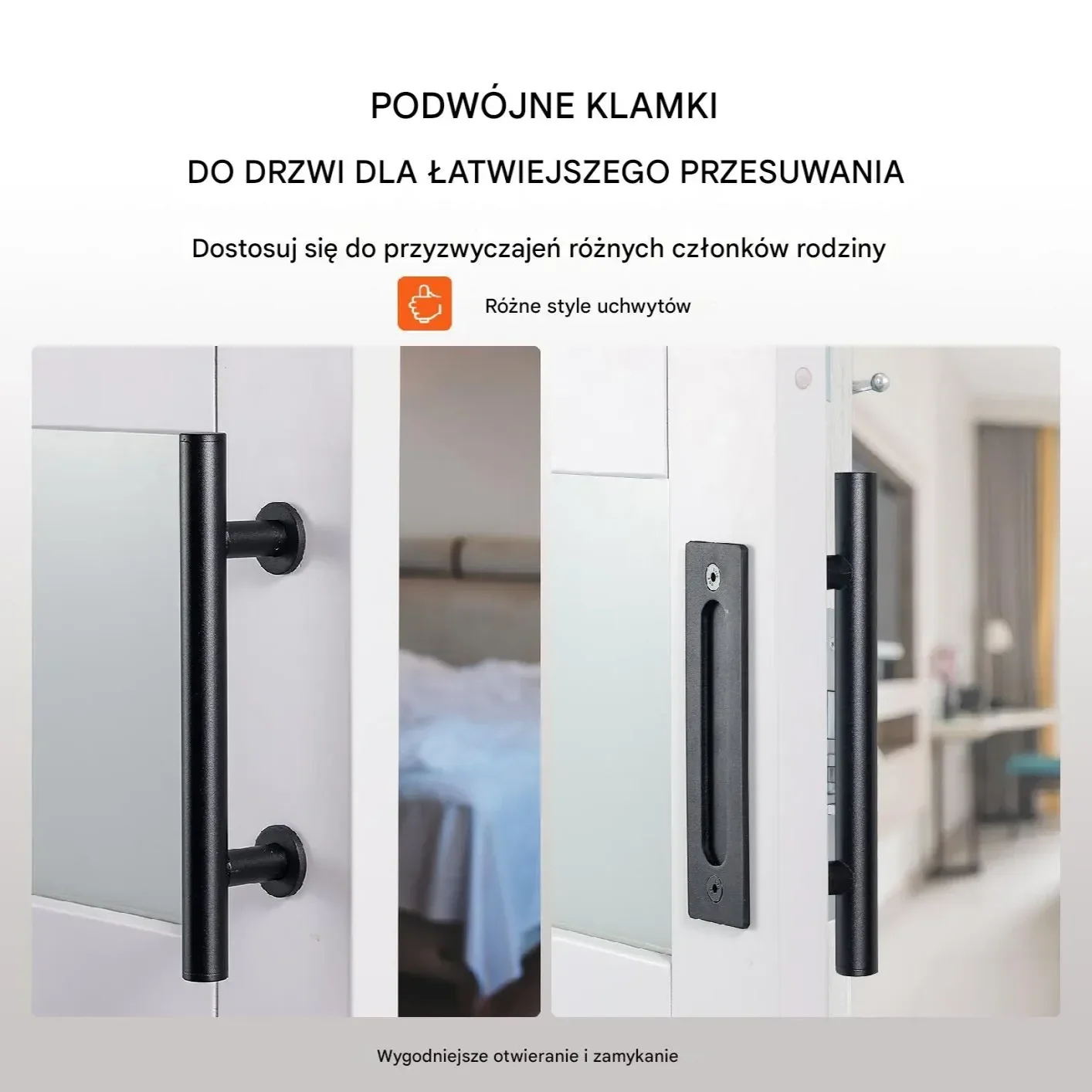 Drzwi Przesuwne z Drewna i Szkła 91 cm x 213 cm z Zestawem Okuć - obrazek 5