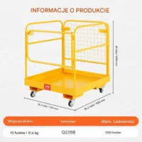 Klatka robocza do wózka widłowego 544kg składana 91×91cm prace na wysokości