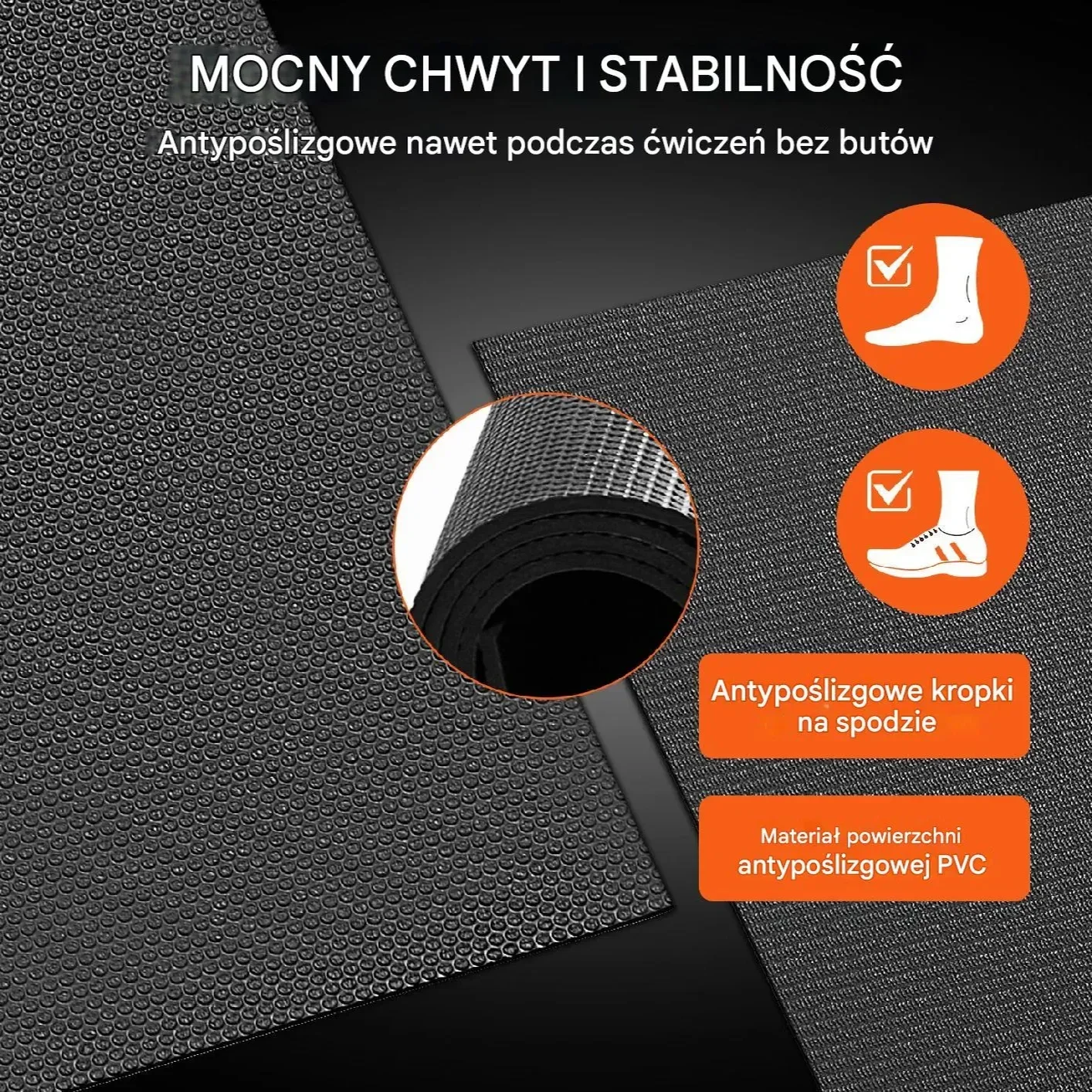 Mata do ćwiczeń 240x150 cm antypoślizgowa fitness yoga pilates - obrazek 2