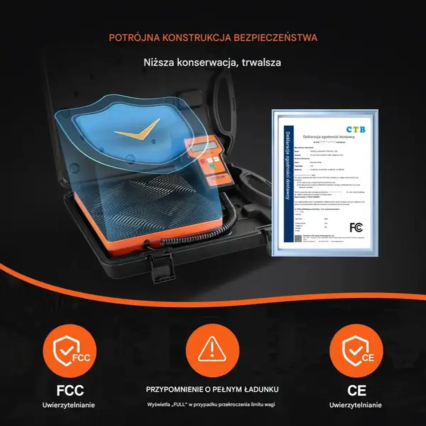 Waga elektroniczna do czynnika chłodniczego 50 kg - cyfrowa do klimatyzacji - obrazek 2