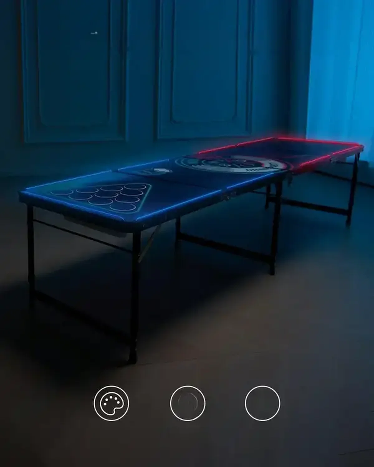 Stół do beer ponga z regulacją wysokości składany gra towarzyska 2,4m + LED - obrazek 2