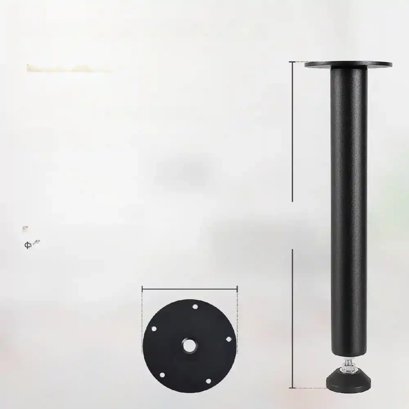 Nogi stołowe regulowane 41 cm, 4 szt., 544 kg, czarne mat, stal, DIY - obrazek 4