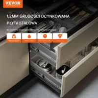 Szyny do szuflad 50cm 10par pełne wysunięcie soft close 45kg kuchnia meble