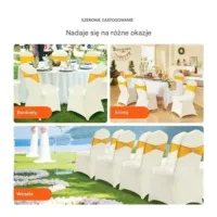 Pokrowiec na krzesło bankietowe ślubne 100 szt. kość słoniowa beżowe