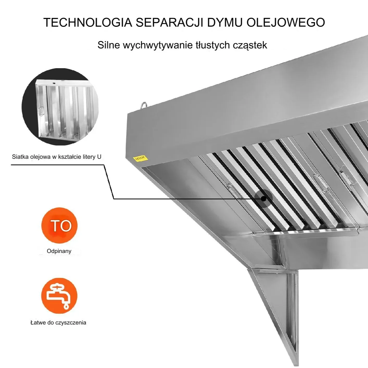 Okap Gastronomiczny Wyciąg pochłaniacz 240x76x90 cm - obrazek 2