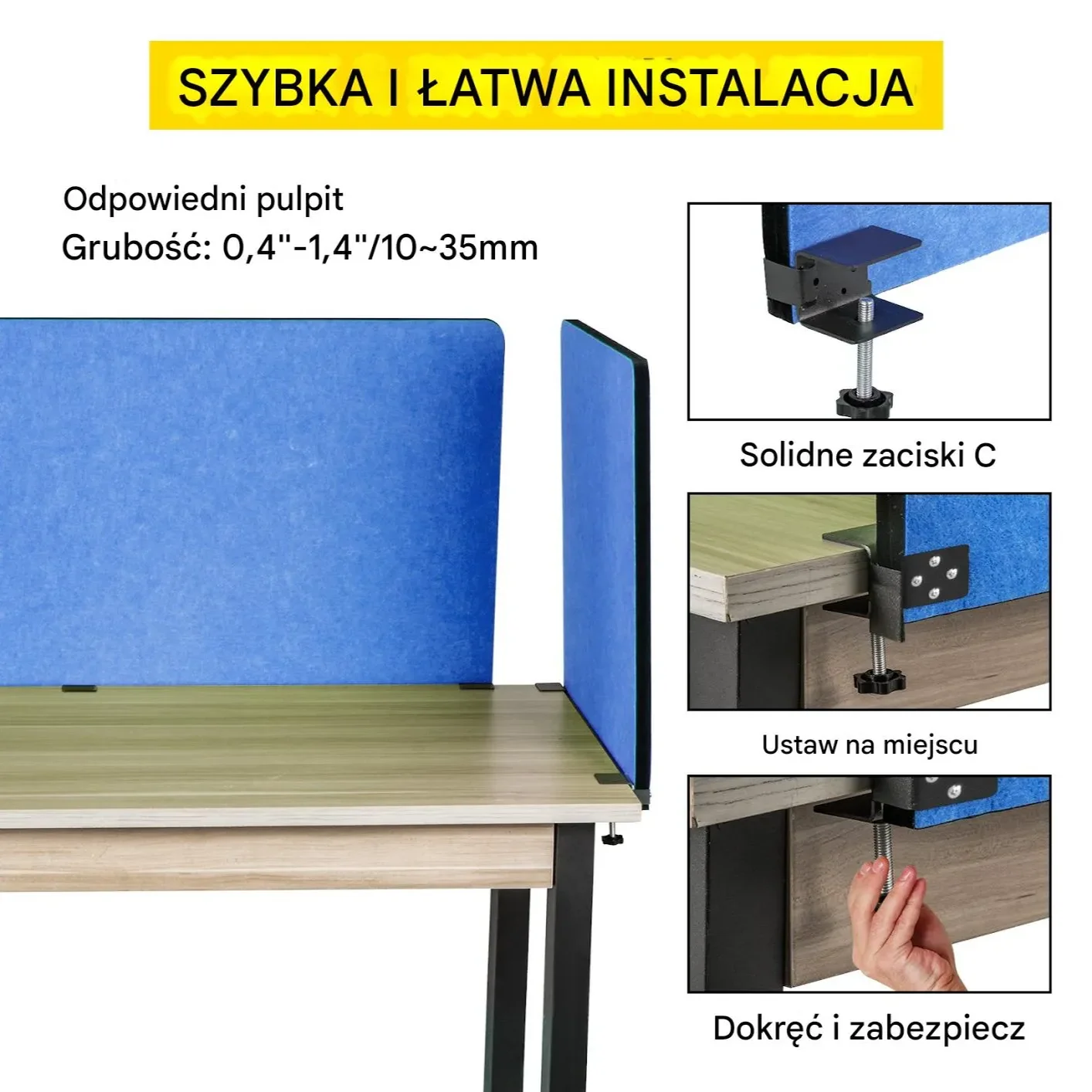 Panel ścianka biurkowa 3-częściowa - obrazek 2