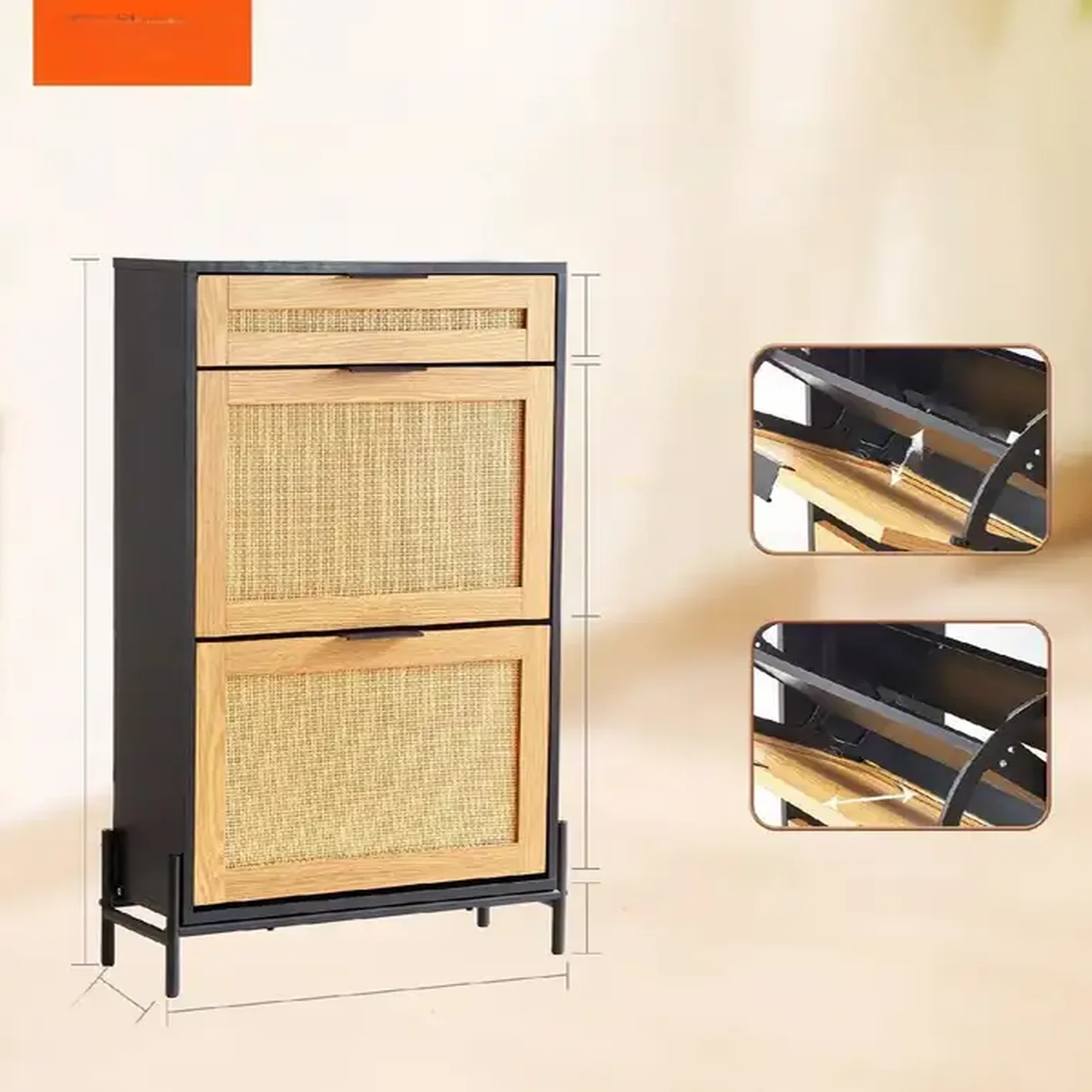 Szafka na buty komoda do przedpokoju loftowa 64cm - obrazek 6