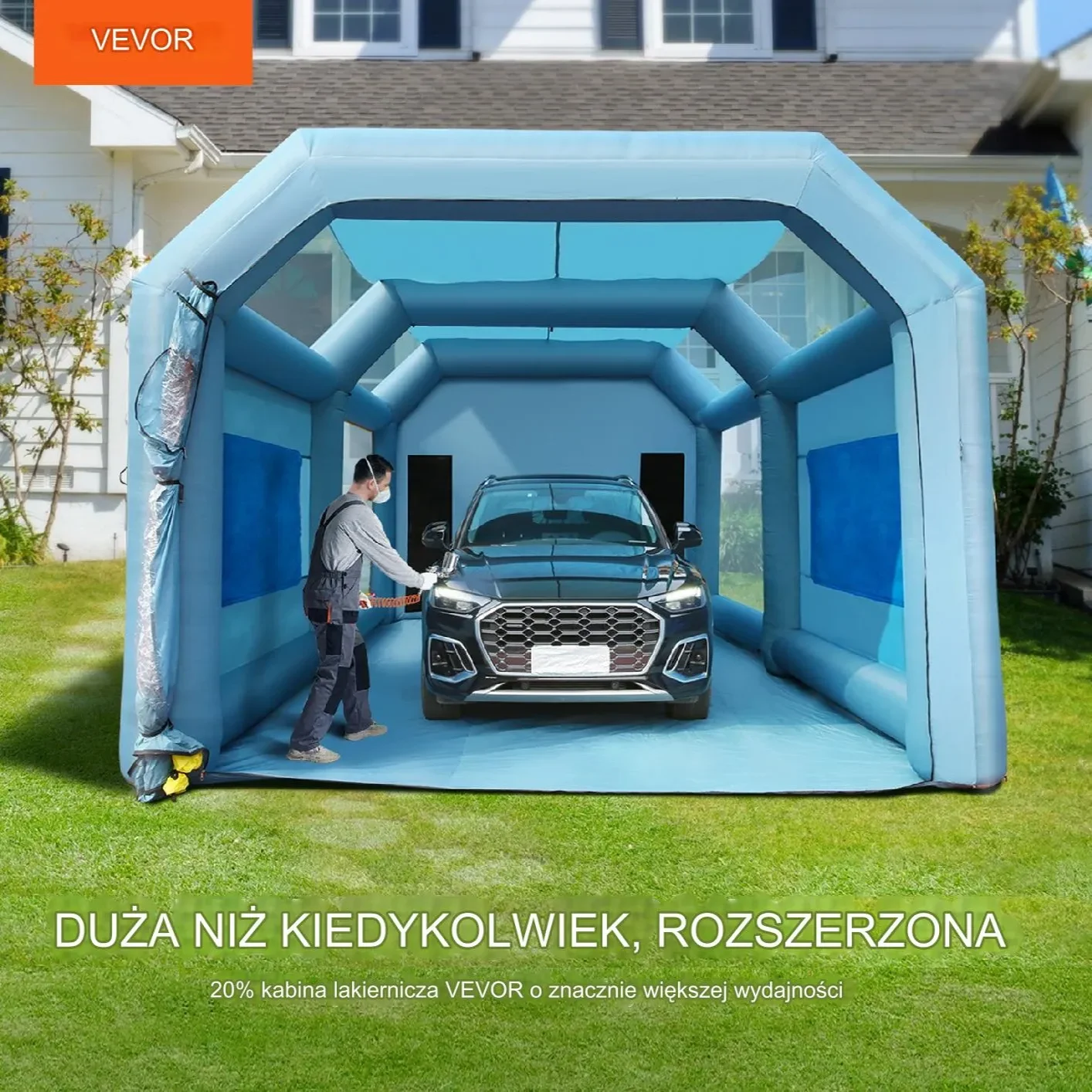 Nadmuchiwany namiot lakierniczy kabina 7 x 4 x 2,75 m + dmuchawa - obrazek 6