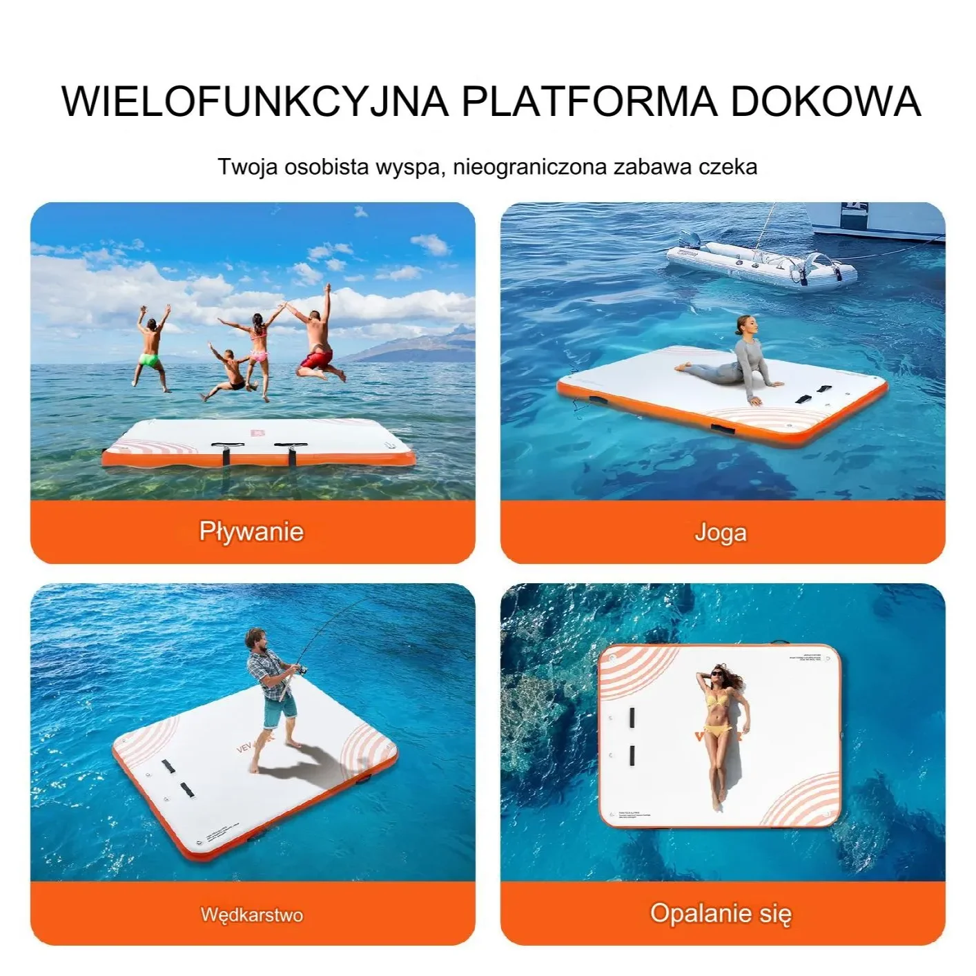 Nadmuchiwana pływająca tratwa wyspa na basen plaże 2,43 x 1,82 m - obrazek 4