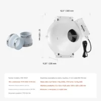 System wentylatorów do ograniczania radonu 98-114 mm z Łącznikami