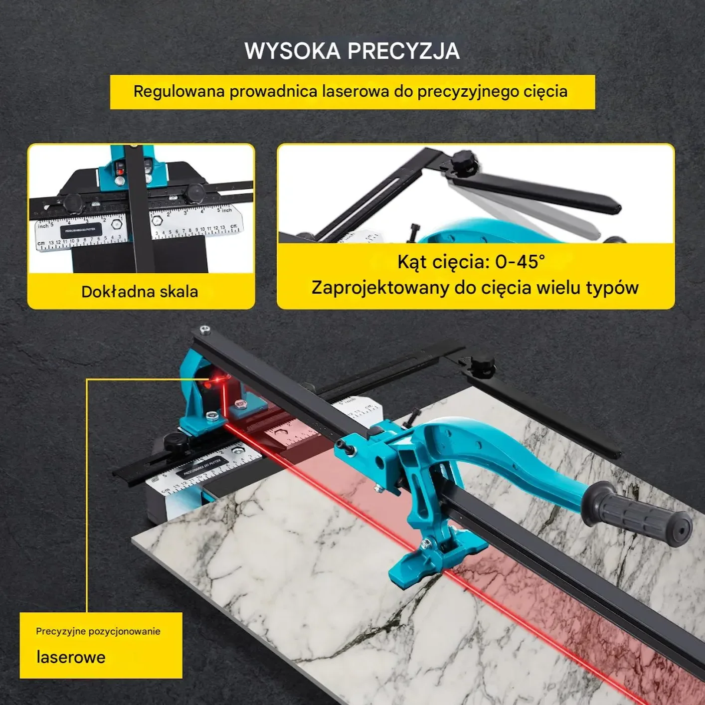 Gilotyna do płytek 480mm ręczna cięcie proste 12mm - obrazek 4