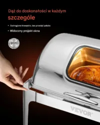 Taca podgrzewacz 9L prostokątna – zestaw 2 półmiski catering bufet