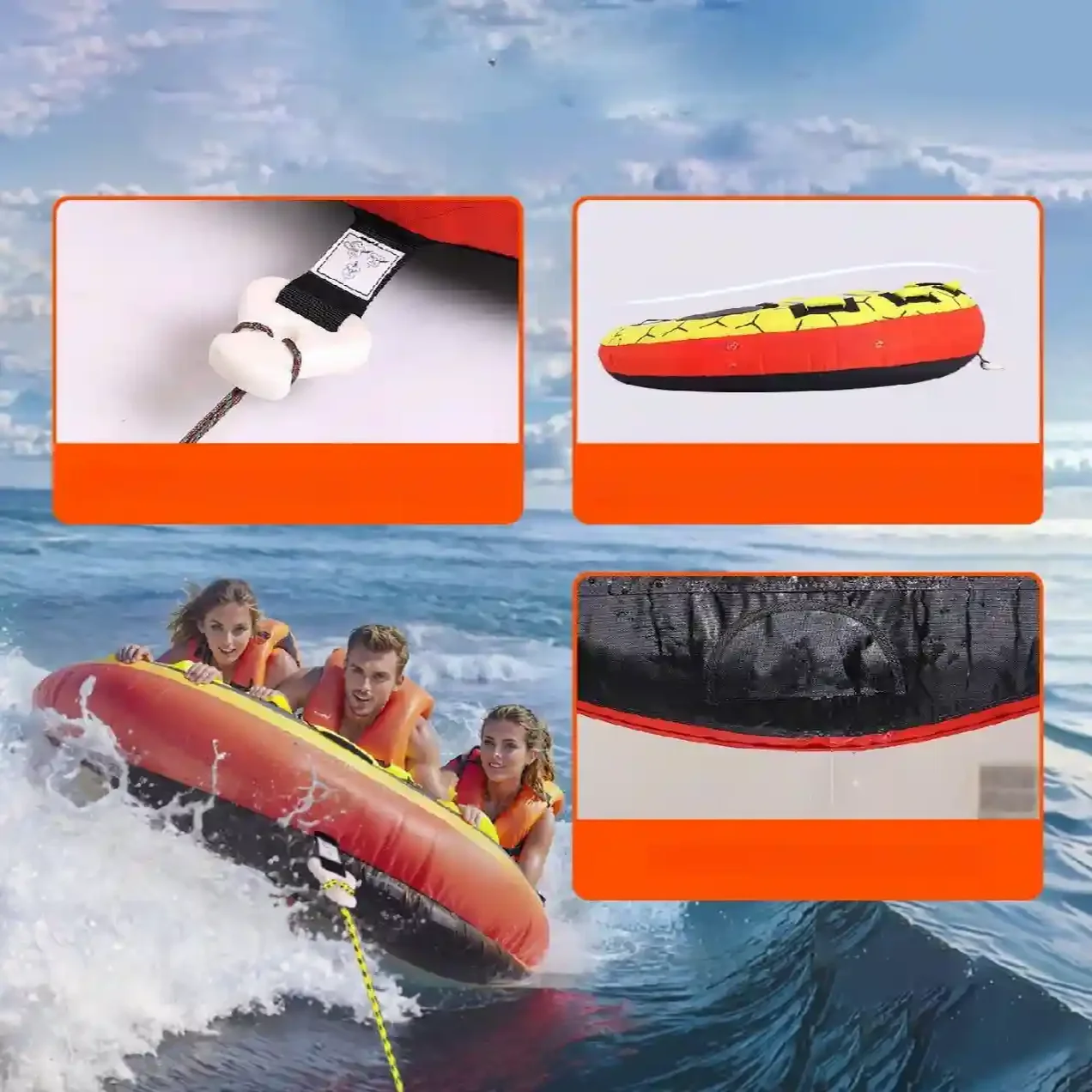 Koło ponton materac do holowania na wodzie 3 osobowy do 231 kg - obrazek 4