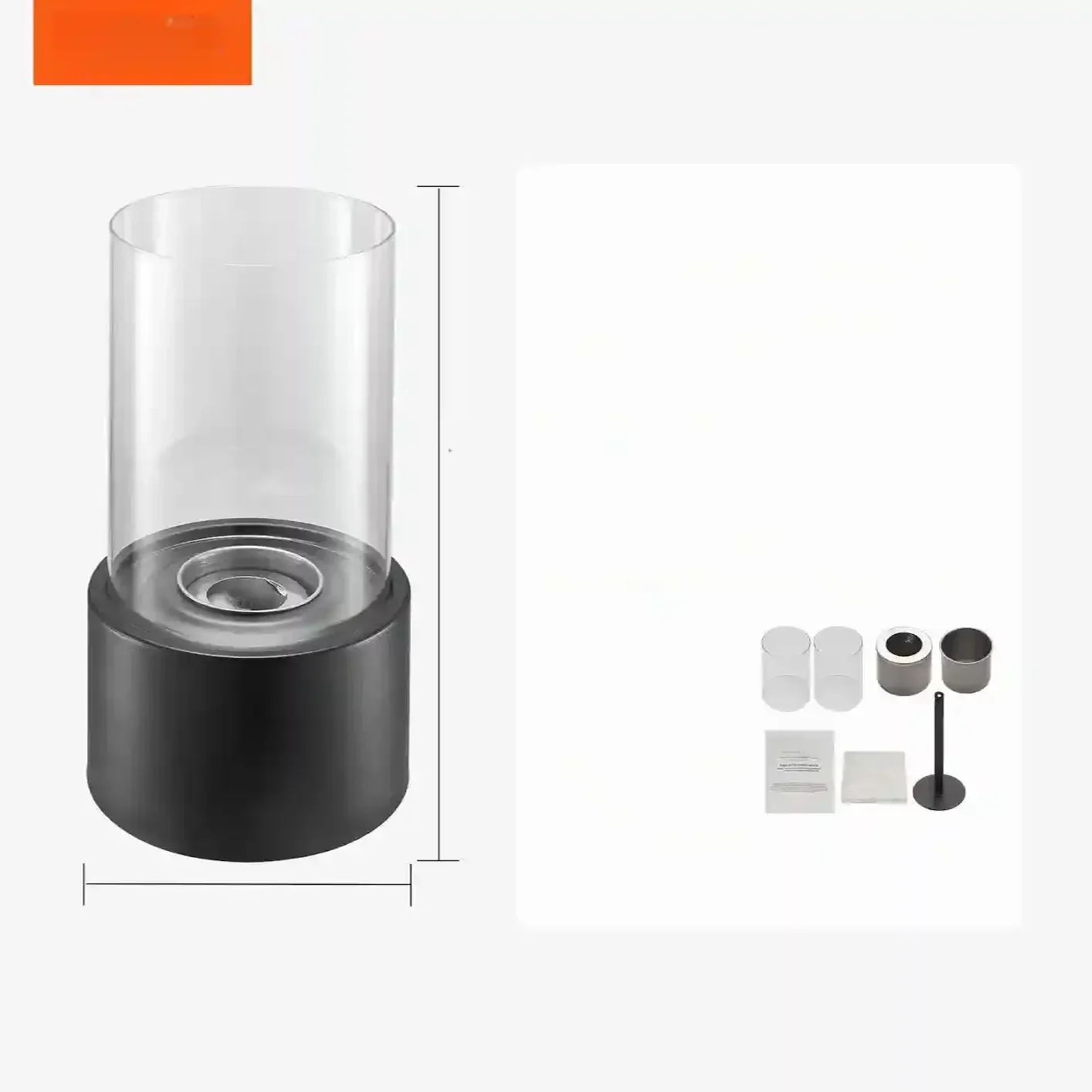 Biokominek kominek wolnostojący na taras stół szyba ogrodowy stojący 28.5cm - obrazek 4