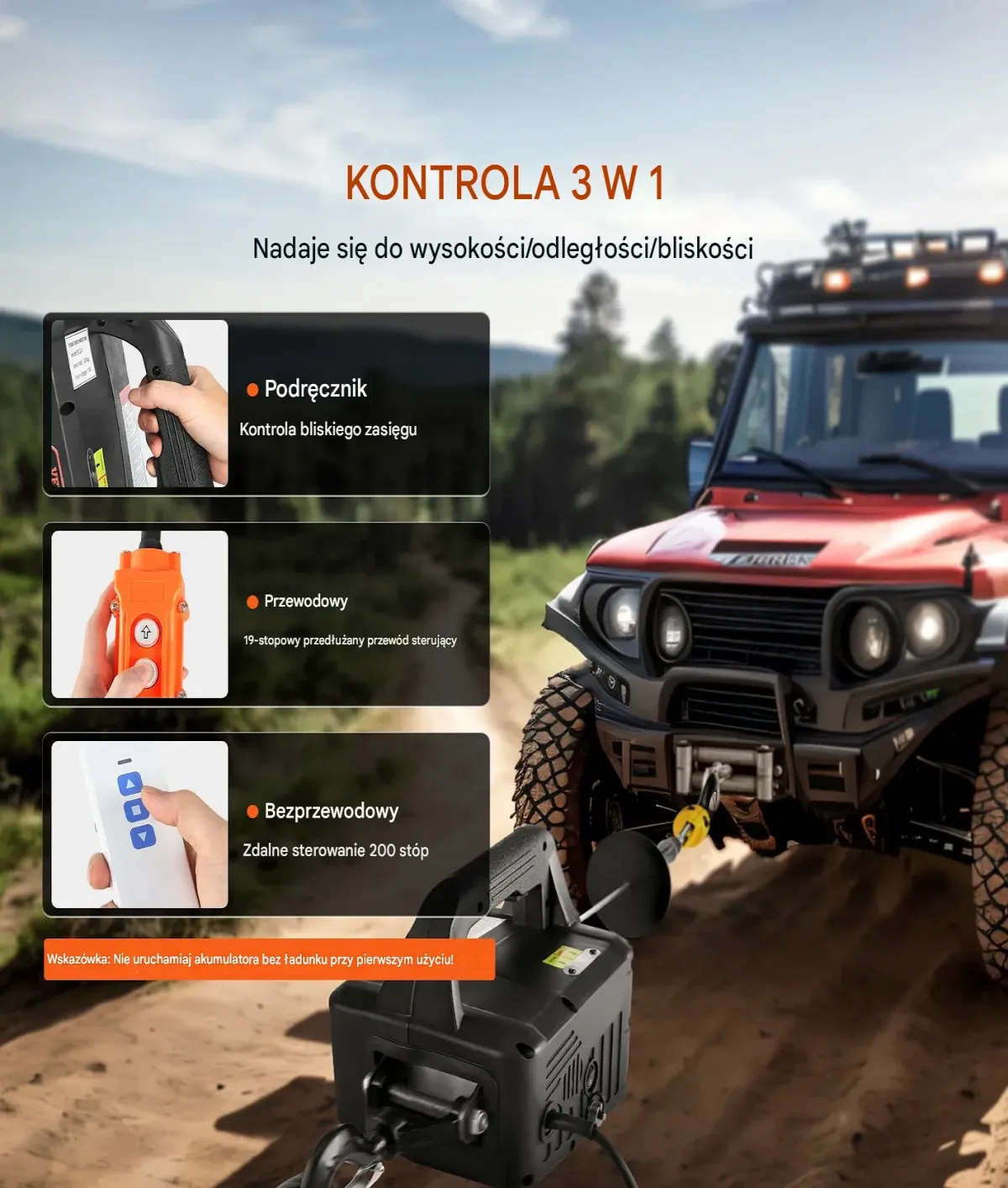 3-w-1 Przenośna Wciągarka Elektryczna 500 kg - obrazek 2