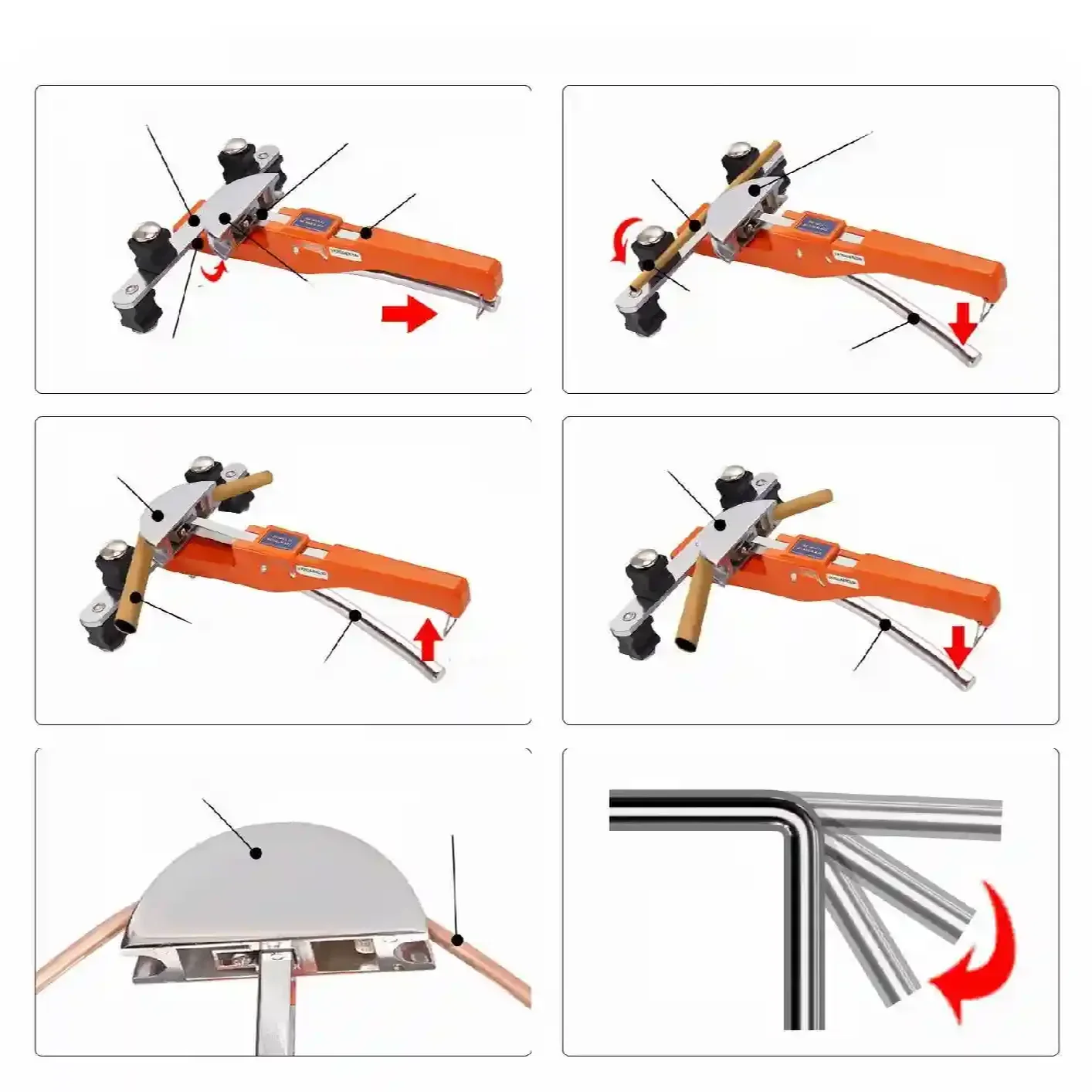 Giętarka hydrauliczna do rur 7 matryc 6-22mm - obrazek 3