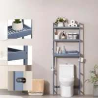 Szafka nad WC pralkę do łazienki półka regał 1,7 m Szara