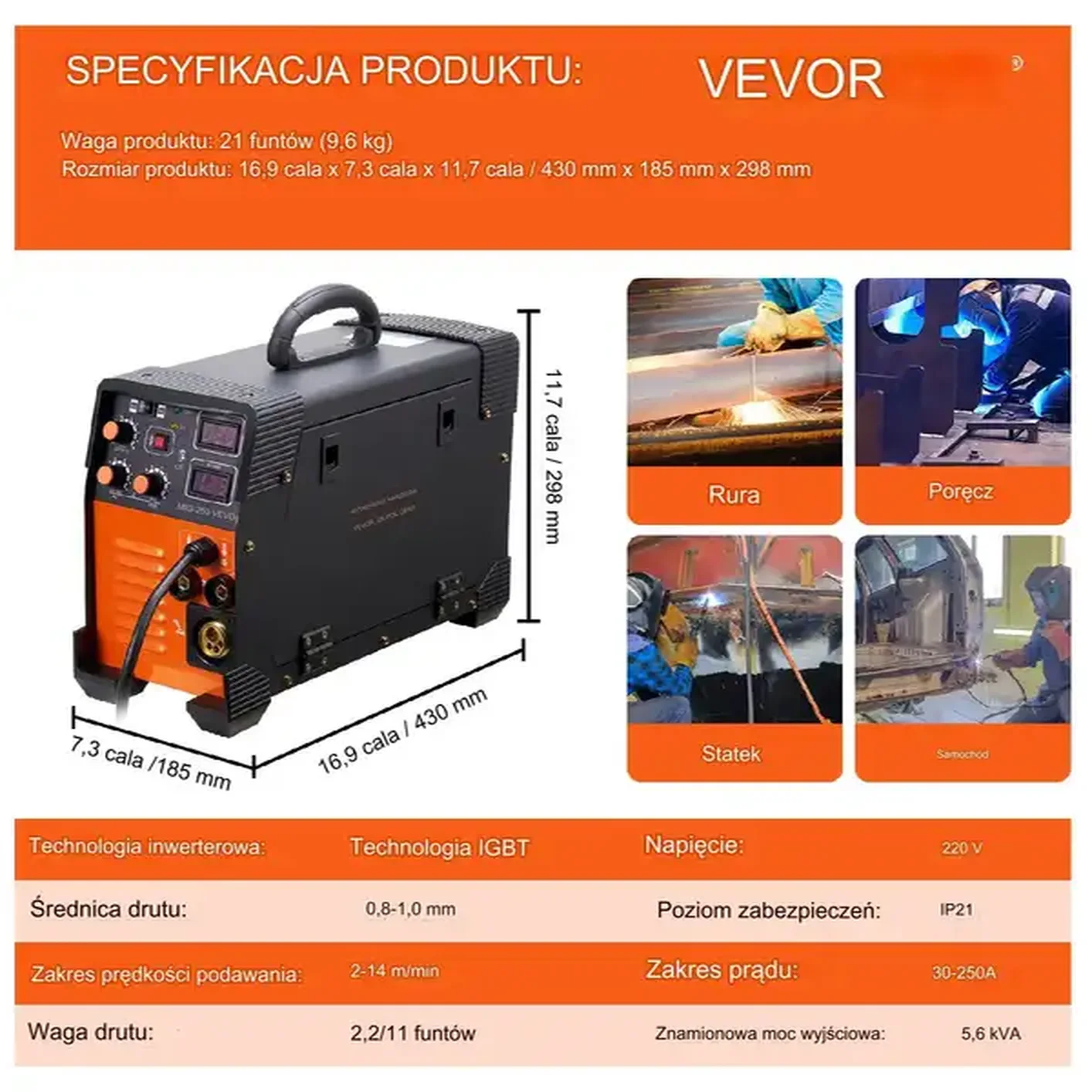 Spawarka inwertorowa Przecinarka plazmowa 250A 220V MIG/MMA/TIG - obrazek 3