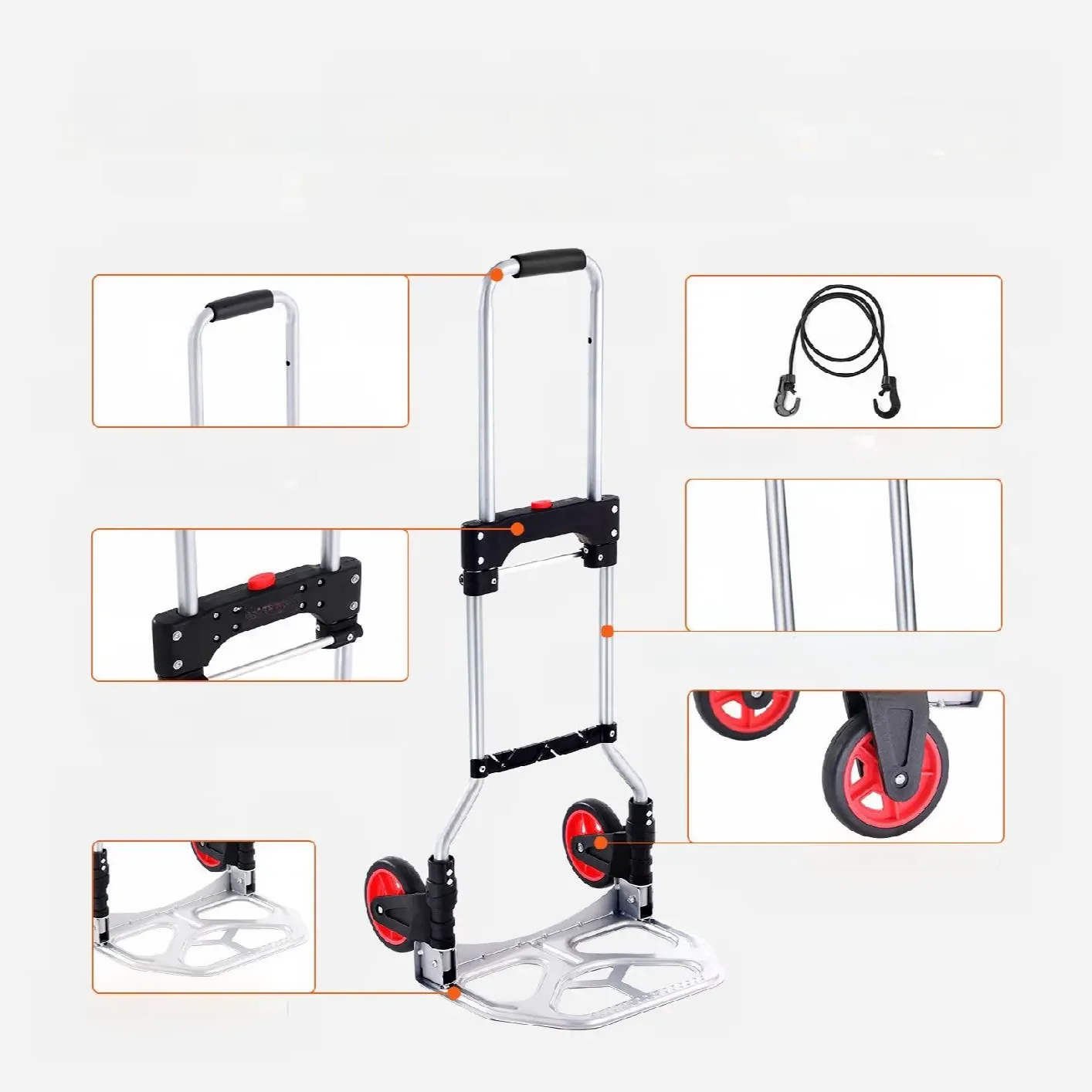 Wózek transportowy magazynowy składany aluminiowy 80 kg - obrazek 6