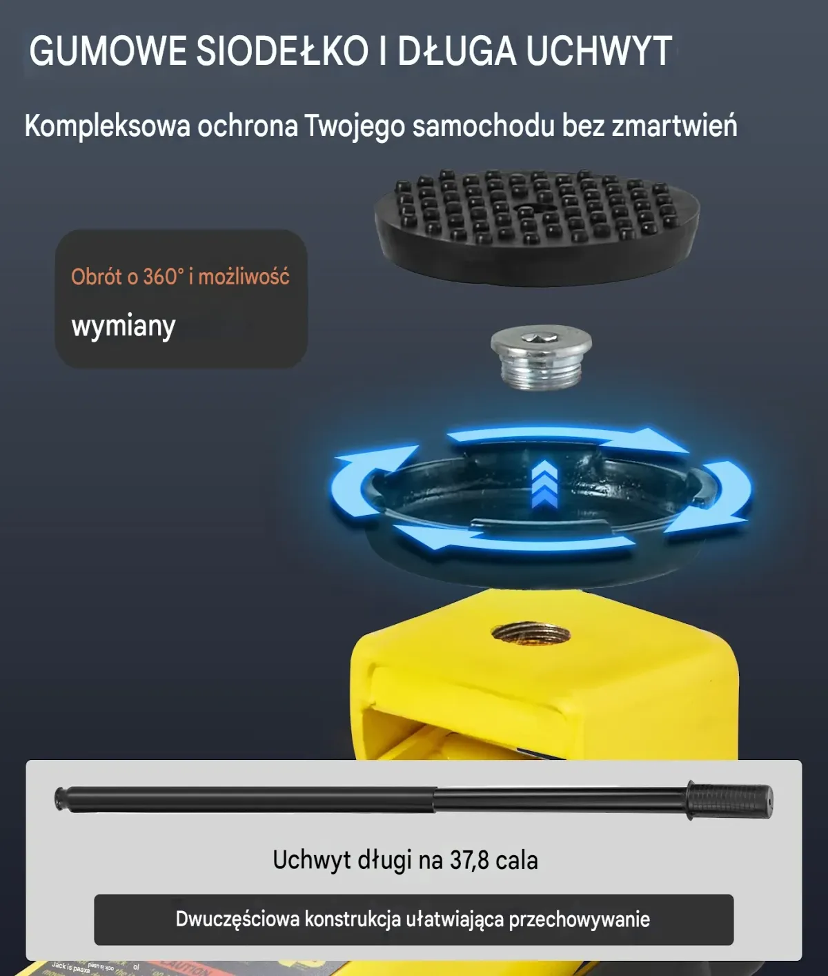 Podnośnik Hydrauliczny 3T niskoprofilowy stalowy do warsztatu - obrazek 5