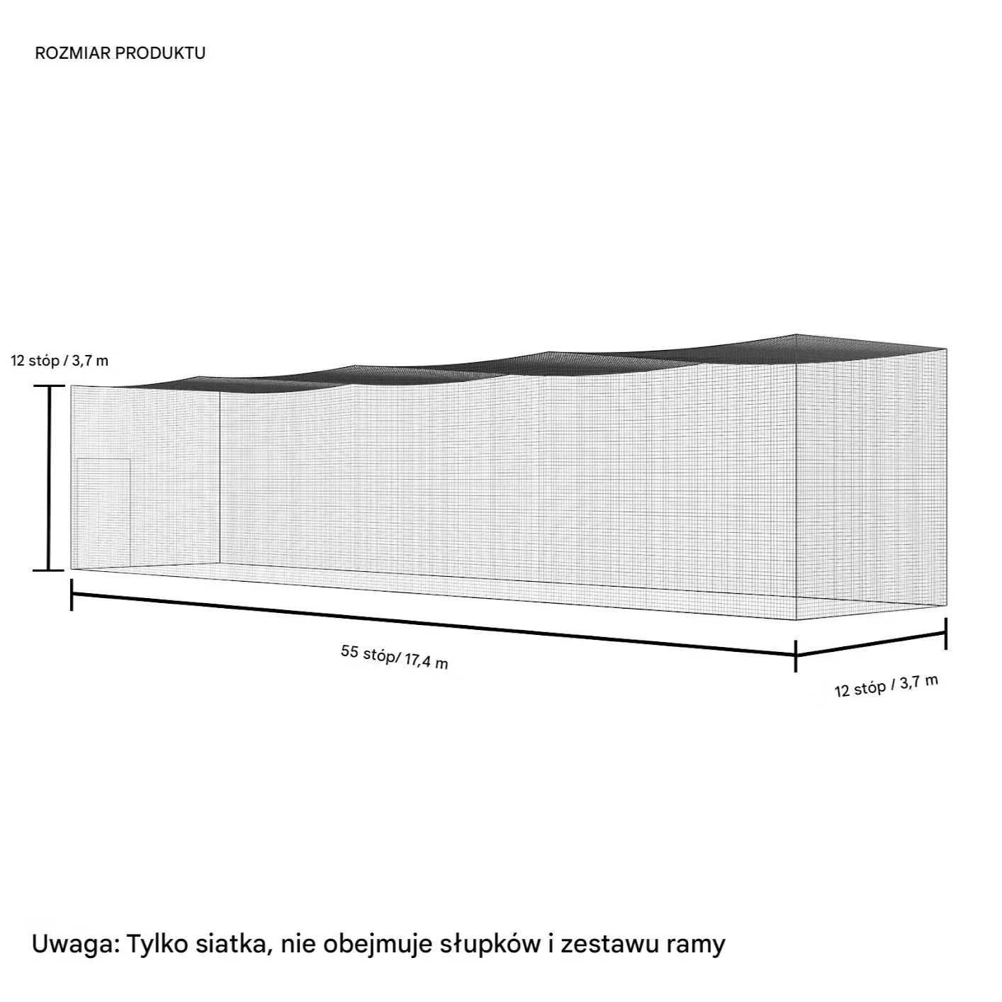 Siatka do baseballu 16,7m treningowa przenośna z drzwiami PE profesjonalna - obrazek 3