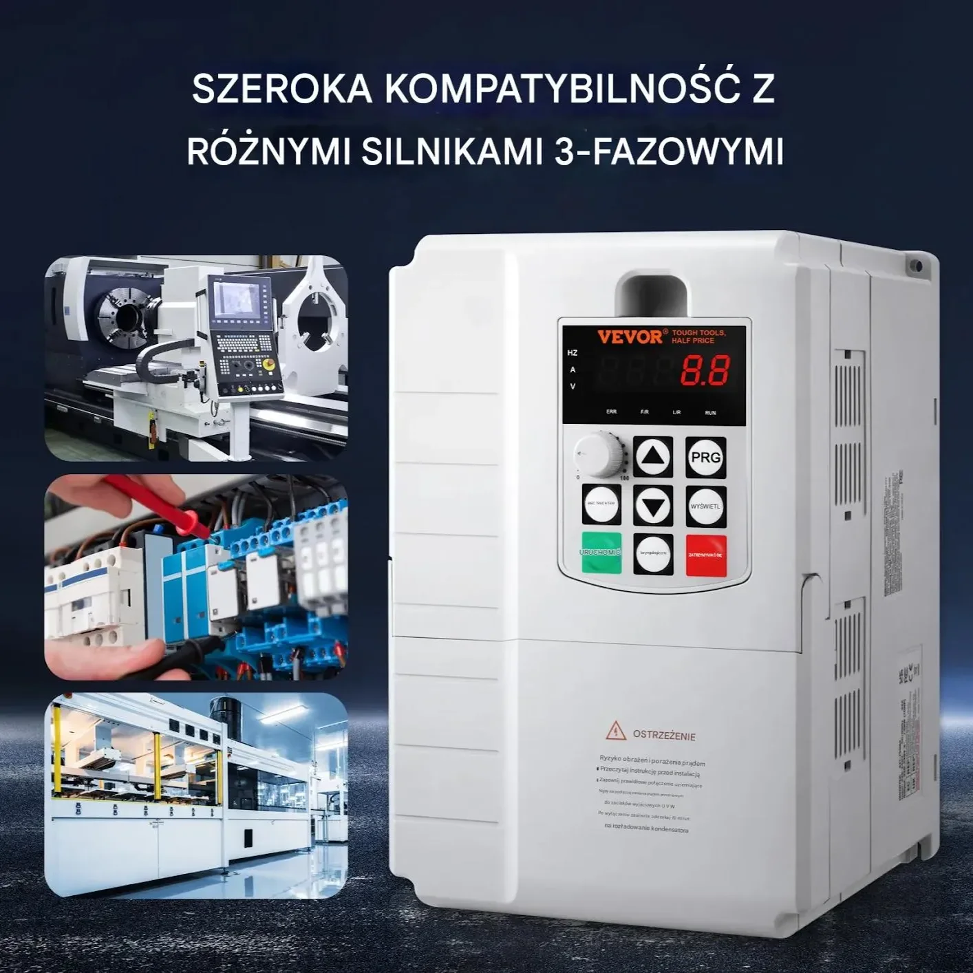 Falownik VFD 7.5kW 10HP 34A do silnika 3-fazowego regulacja obrotów - obrazek 5