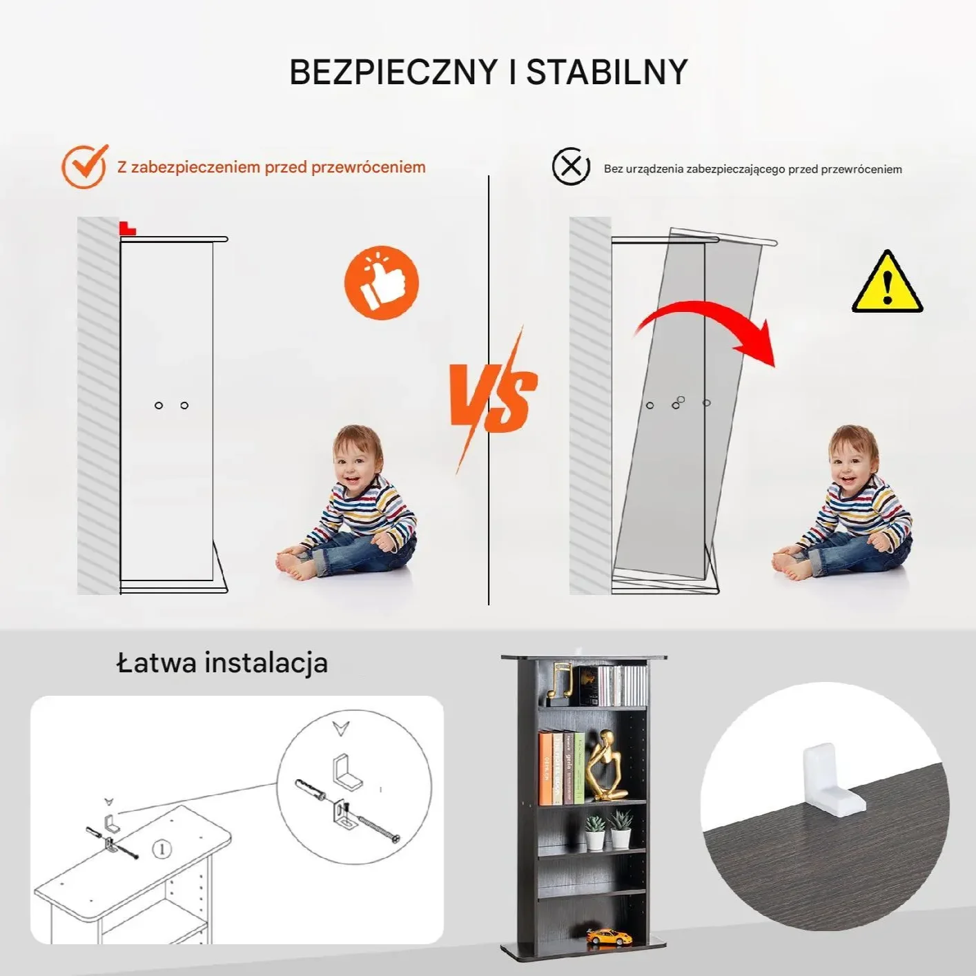 Szafa na płyty CD DVD 5 półek na 240 sztuk, regulowane, kolor espresso - obrazek 2