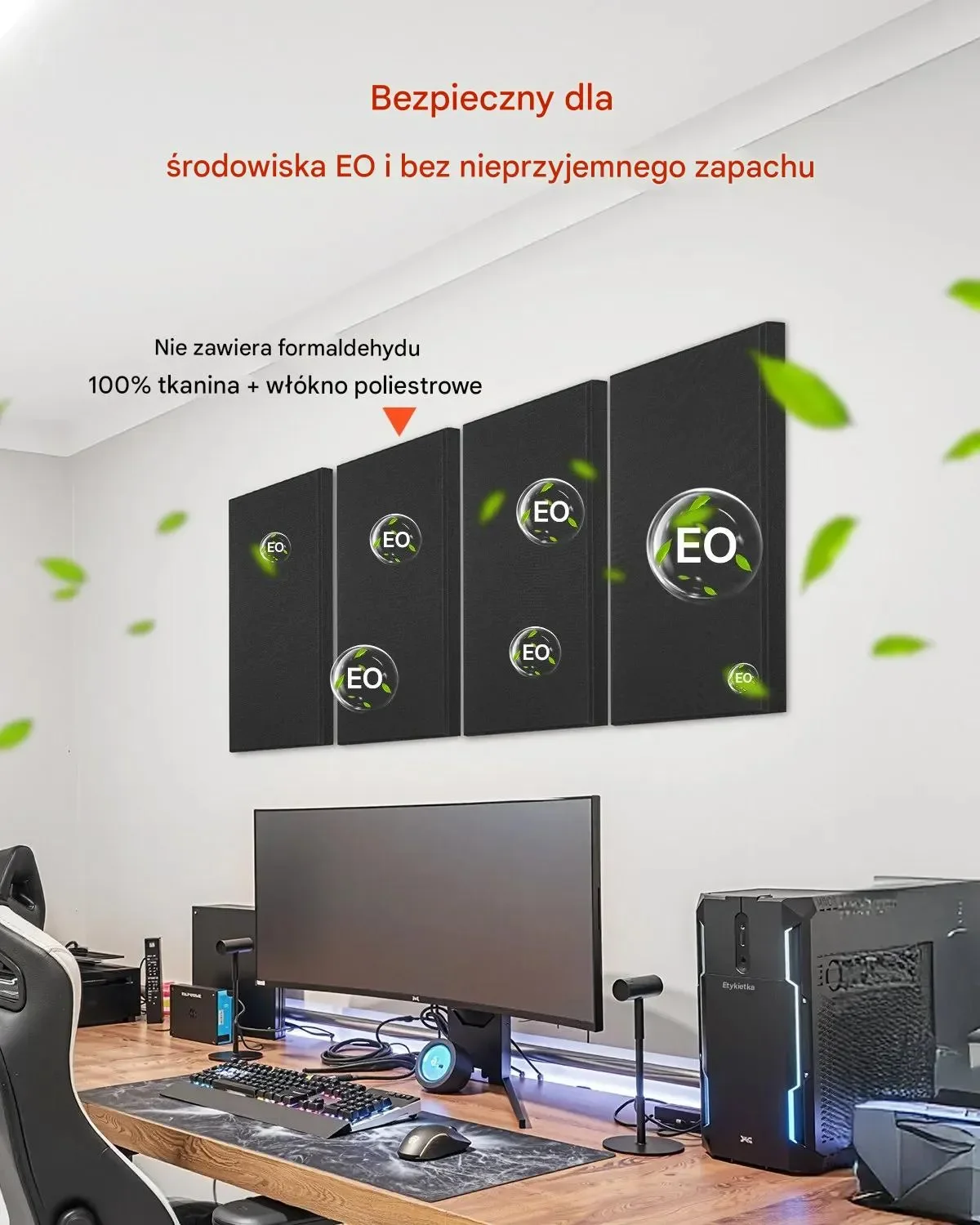 Panele akustyczne 4 szt 60x30 cm 5 cm wygłuszające samoprzylepne studio dom - obrazek 4