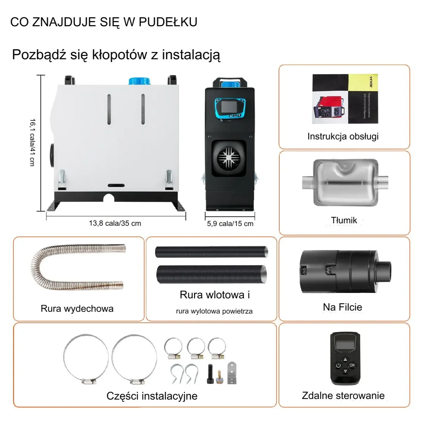 Nagrzewnica diesel 8kW postojowa samochodowa LCD podgrzewacz - obrazek 6