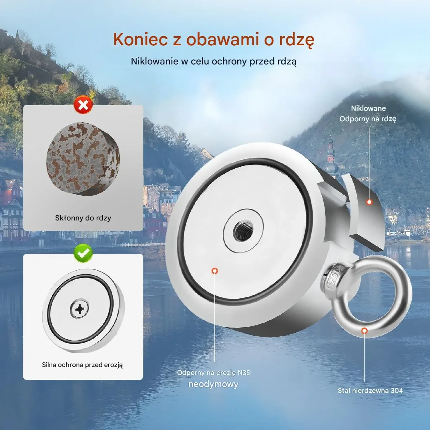 Zestaw do Łowienia na Magnes o Sile 635 kg - obrazek 3