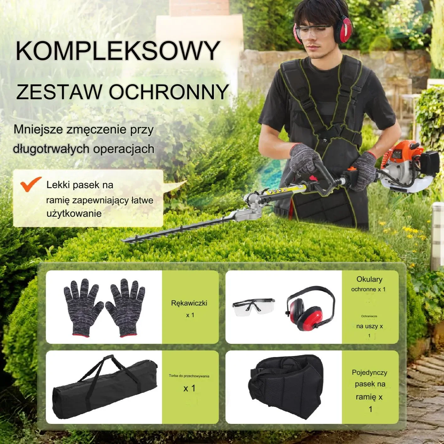 Podkaszarka spalinowa 6w1 43cm³ multifunkcyjna żywopłot chwastówka - obrazek 4