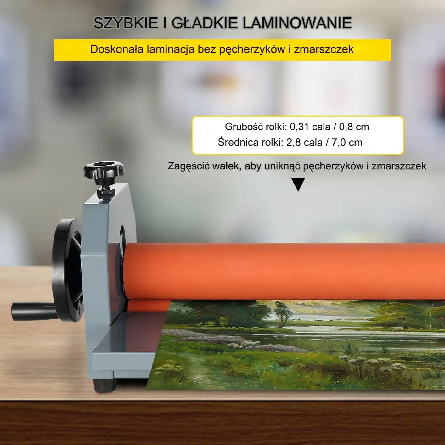 Laminator ręczny 1000mm cold roll do folii zdjęć plakatów reklamy - obrazek 6