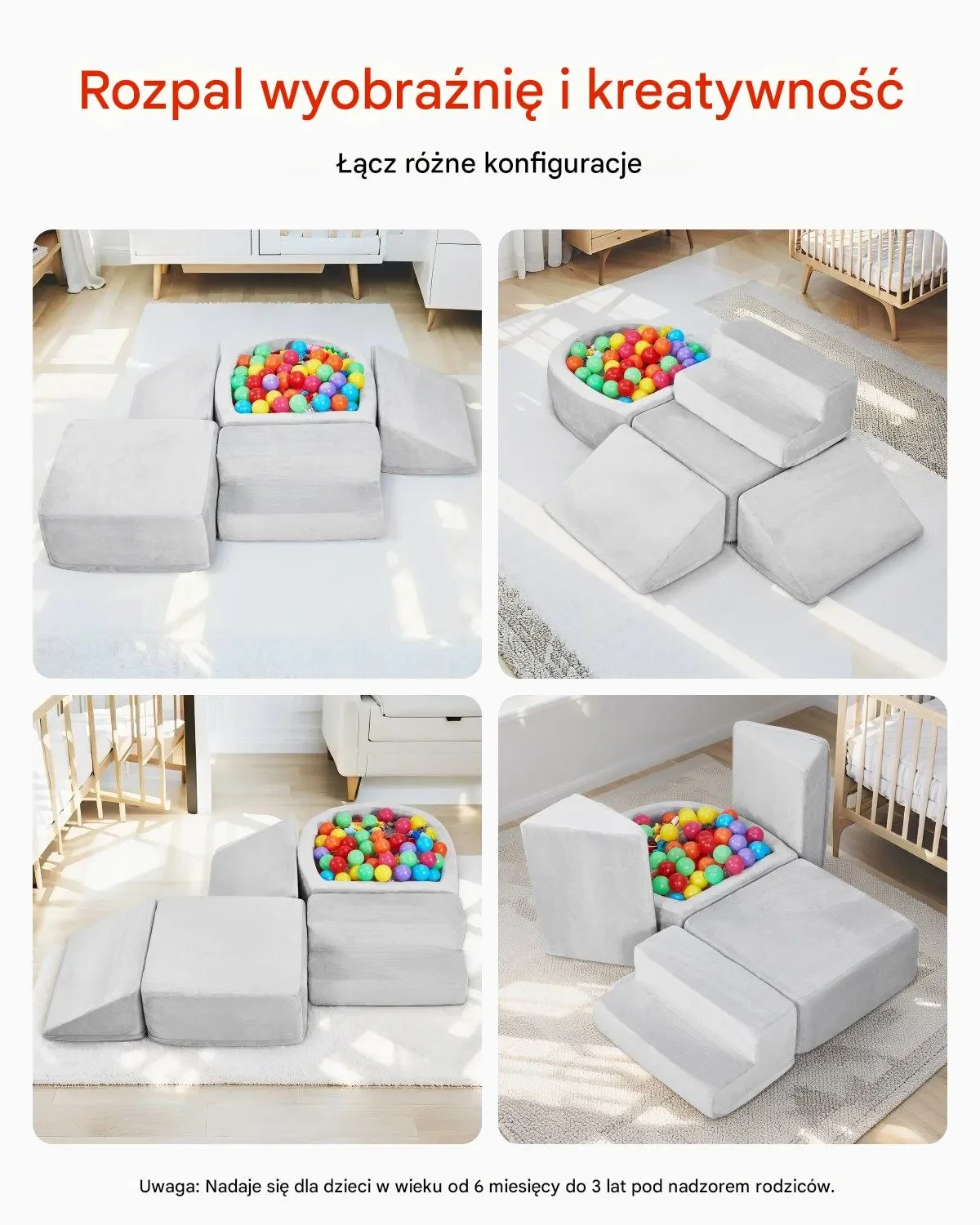 Zestaw Piankowych Bloków z Basenem na Kulki dla Niemowlaków - obrazek 3