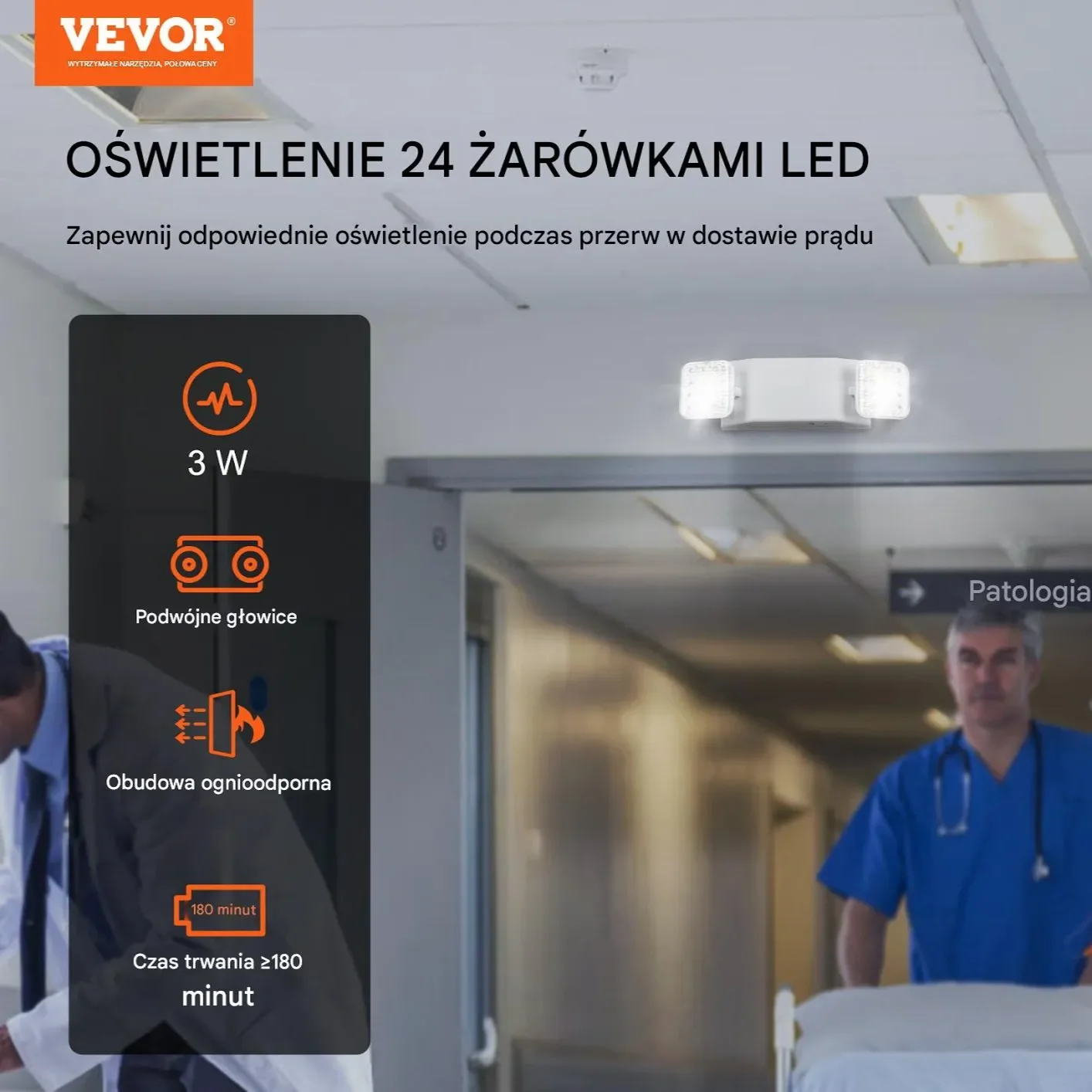 6 Awaryjnych Opraw Oświetleniowych LED z Akumulatorem - obrazek 6