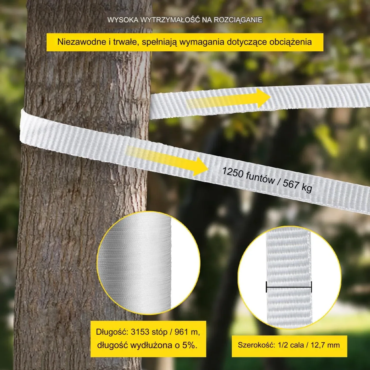Taśma nośna parciana kaletnicza 25 mm wytrzymała 961 m - obrazek 11