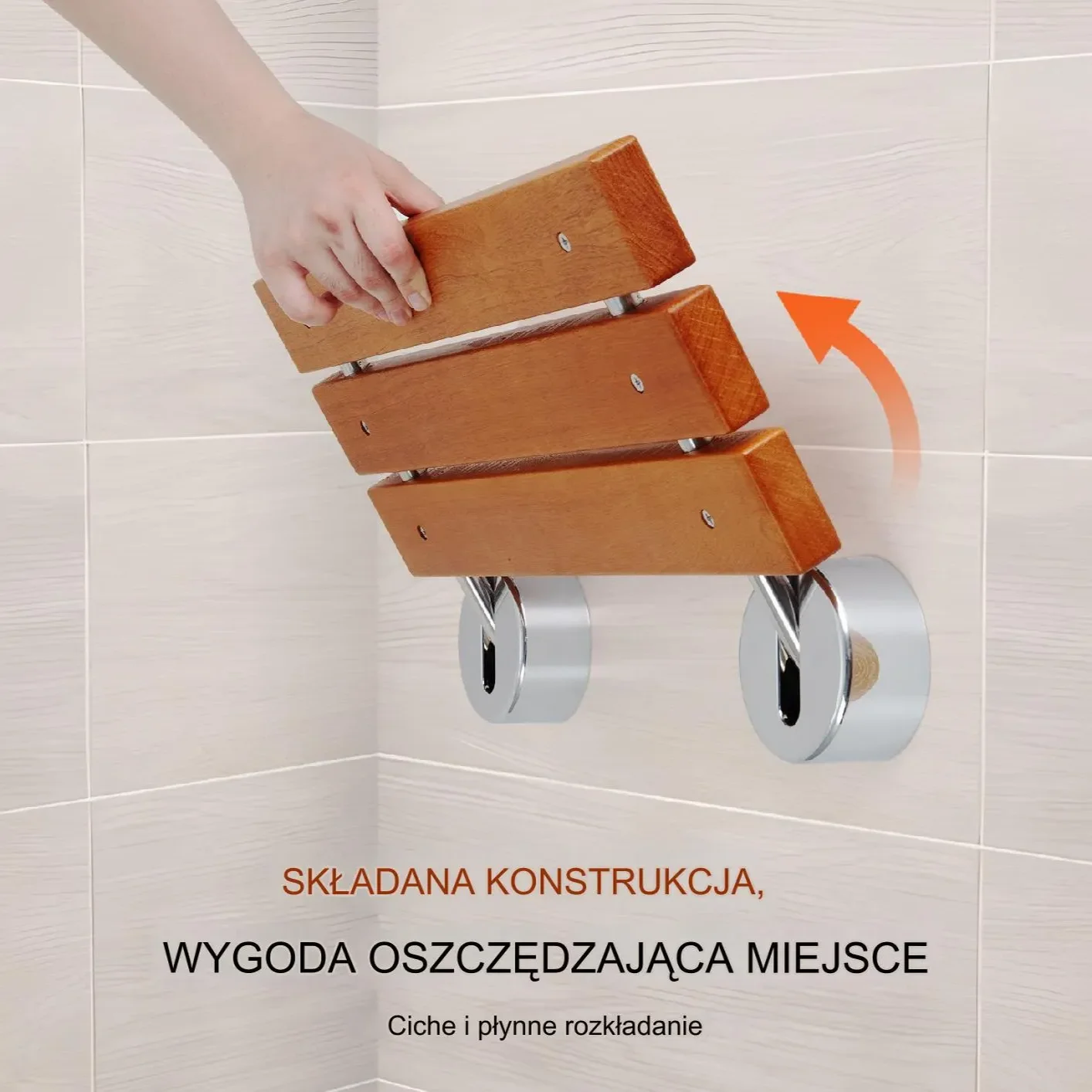 Naścienne Siedzisko Prysznicowe 51 x 33,5 cm - obrazek 2