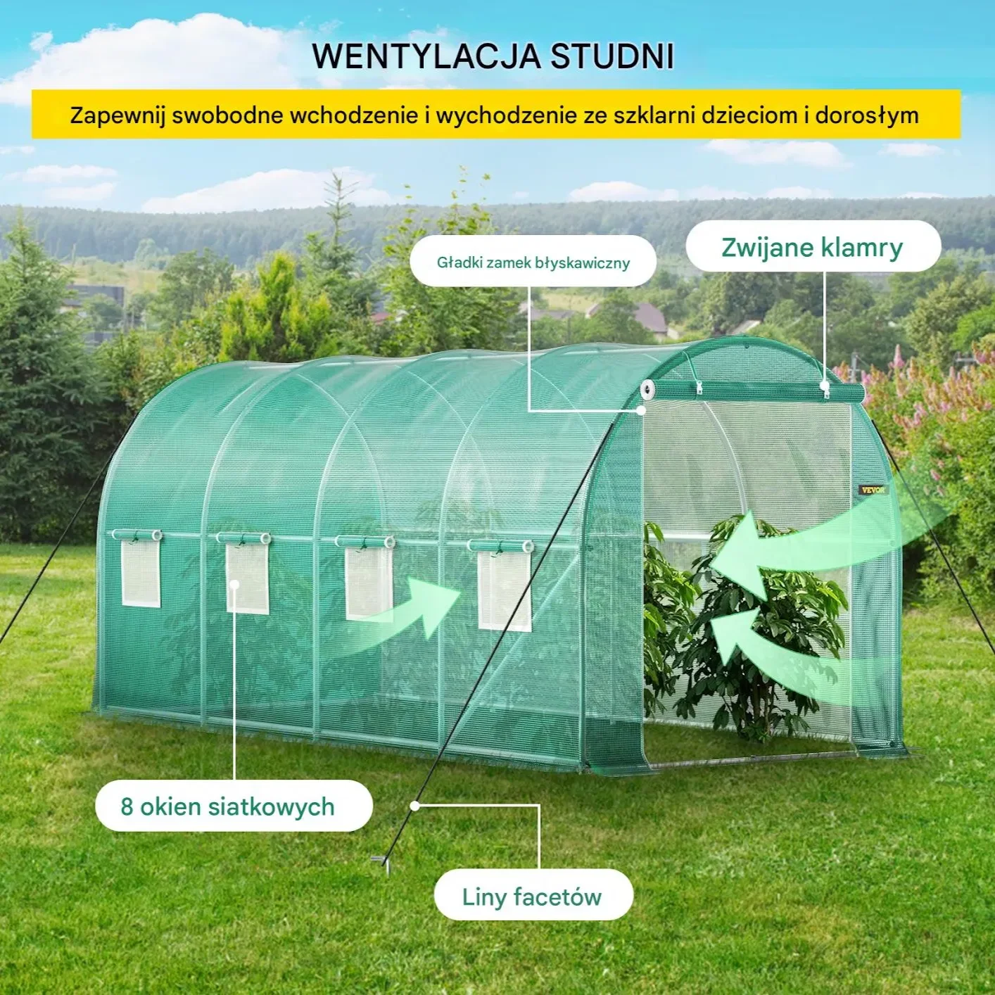 Tunel foliowy ogrodowy szklarnia 4.5x2x2 m - obrazek 4