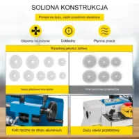 Tokarka do metalu stołowa precyzyjna 180x350 mm 550W 50-2500 RPM