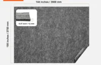 Mata pod dywan 2750 x 3660 mm 12 mm filcowa amortyzująca szara