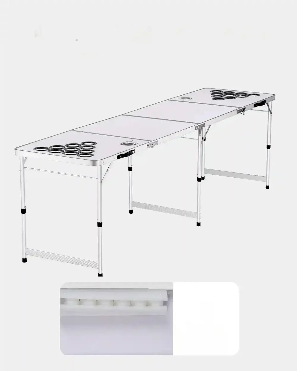 Stół do beer ponga 2.4m komplet kubki piłeczki impreza ogród przenośny - obrazek 2