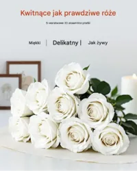 Sztuczne kwiaty 120szt białe róże ślubne bukiet do dekoracji stołu