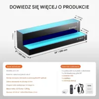 Podświetlana półka na butelki barowa 60 cm 2-stopniowa sterowanie aplikacją