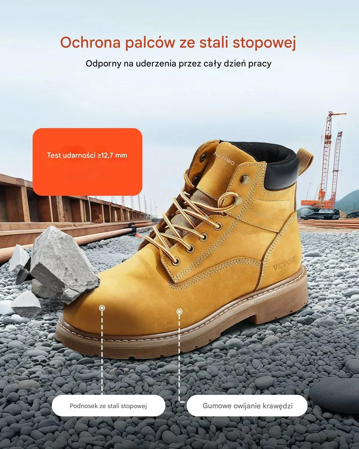 Buty robocze ochronne trzewiki BHP rozmiar 44 wodoodporne antypoślizgowe - obrazek 2