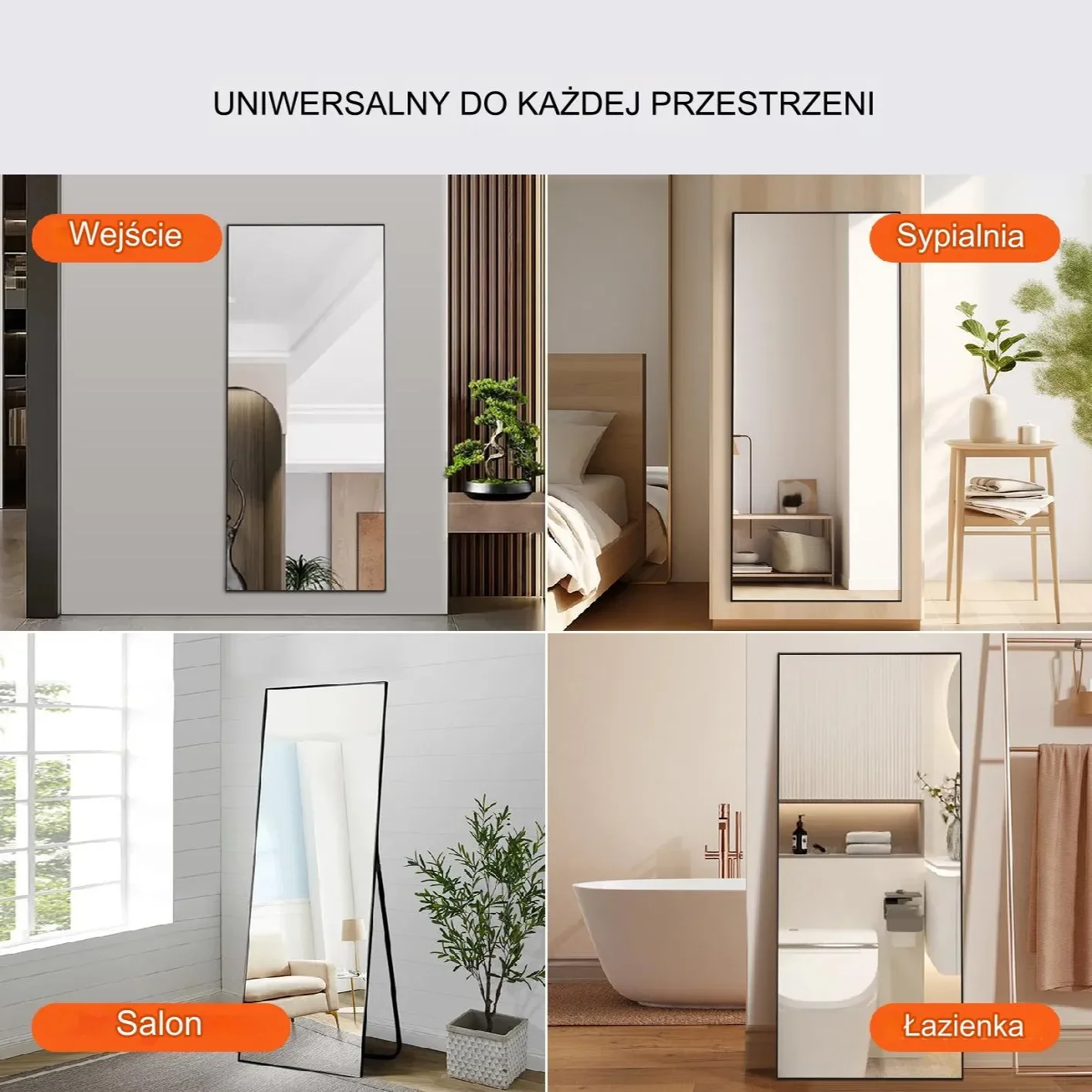 Lustro stojące do przymierzalni salonu garderoby i sypialni - obrazek 5