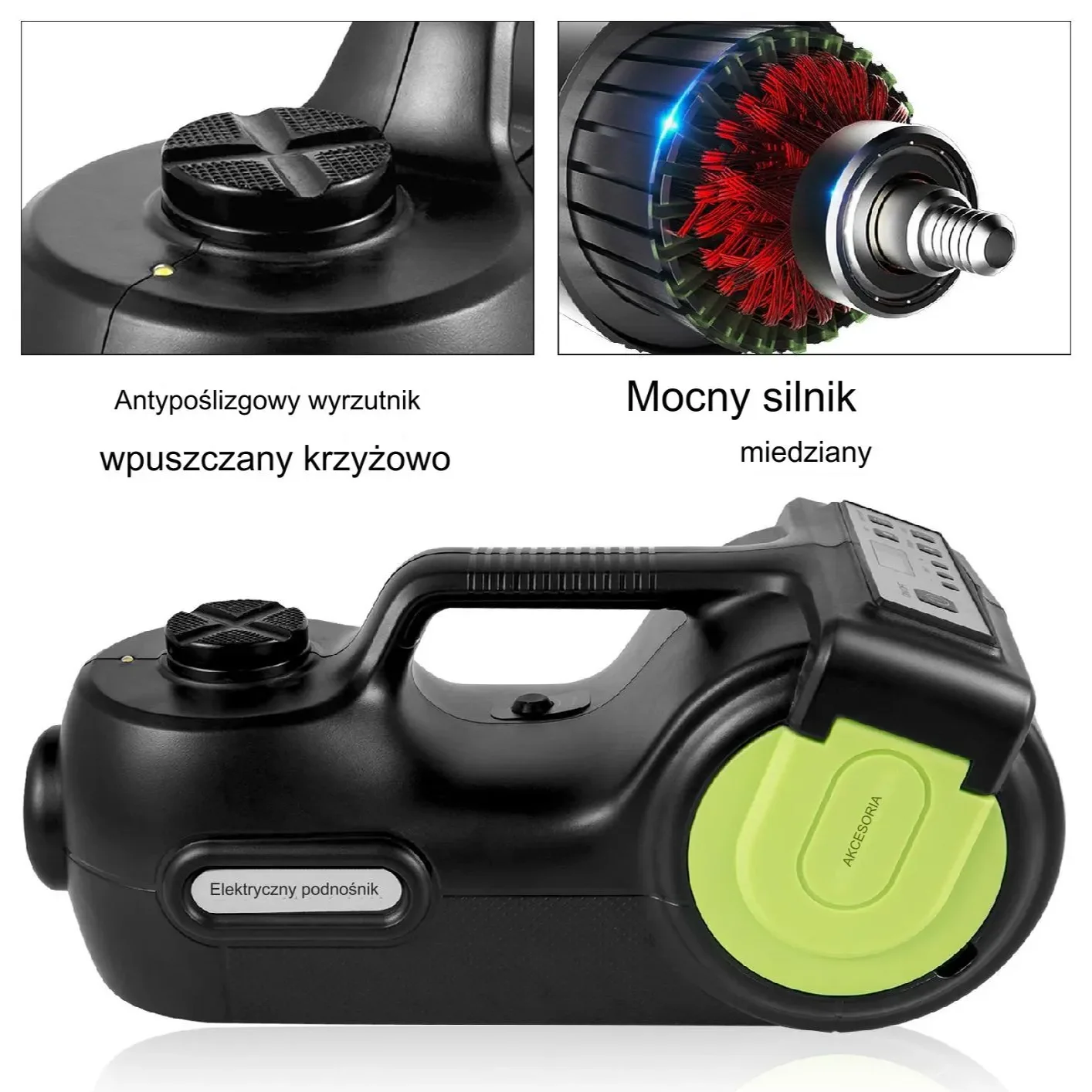 Elektryczny podnośnik samochodowy 5t z kluczem udarowym 420Nm i pompką 12V - obrazek 5