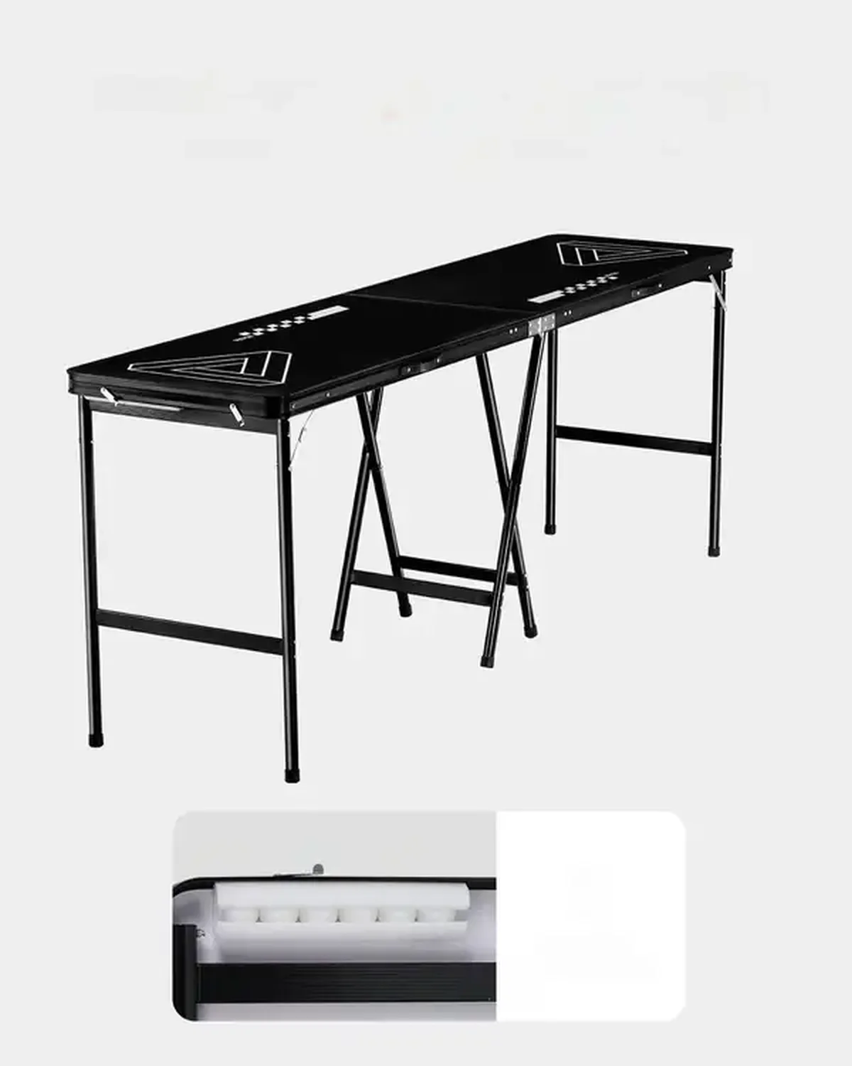 Stół do beer ponga z regulacją wysokości składany gra towarzyska czarny - obrazek 3