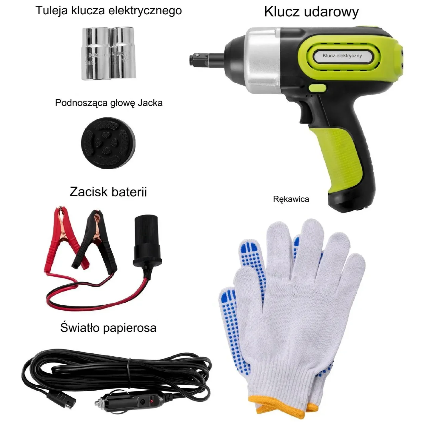 Elektryczny podnośnik samochodowy 5t z kluczem udarowym 420Nm i pompką 12V - obrazek 6