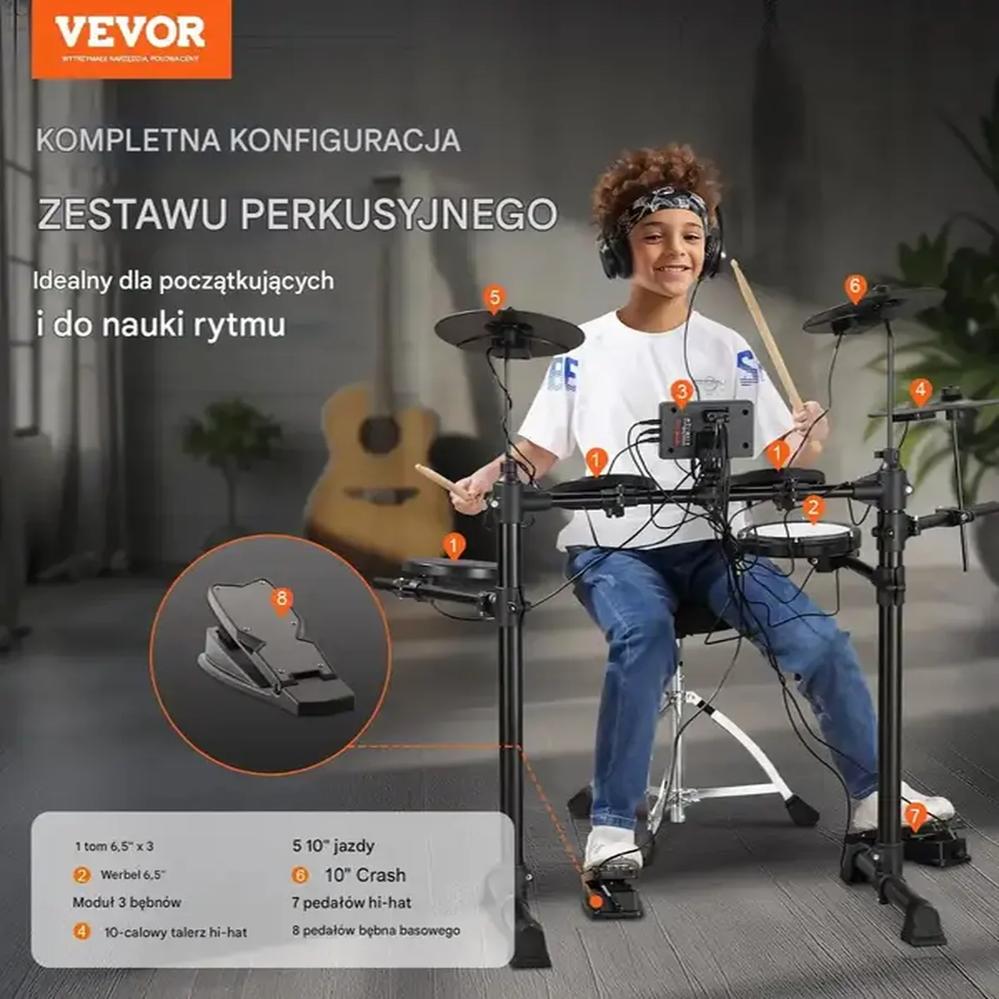 Zestaw perkusyjny elektroniczny 15 zestawów 150 dźwięków dla początkujących - obrazek 3