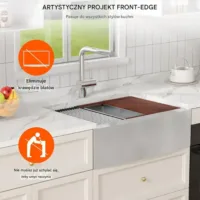 Zlewozmywak kuchenny Zlew gastronomiczny deska kosz sitko 76.2x55.8 cm